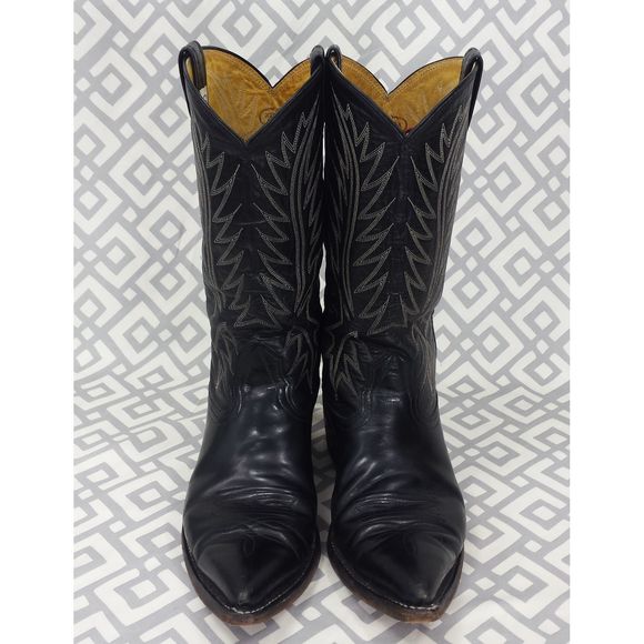 Vtg Nocona Black Leather Western Boots #3277 8.5D - Picture 6 of 13